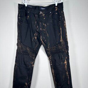 Diamond Stash Denim Jeans Men's 38 Brandon SLIM FIT Black Gold Streaks Casual